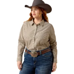 Ariat Blouse Kirby Dames Chocolate Plum