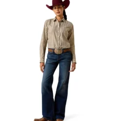 Ariat Blouse Kirby Dames Chocolate Plum