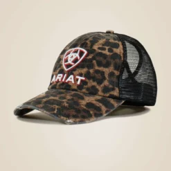 Ariat Pet Embellished Logo Cheetah Print Dames Zwart