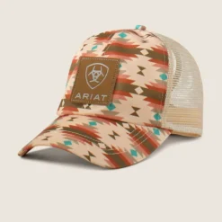 Ariat Pet South West Print Logo Patch Dames Roze