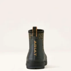 Ariat Regenlaarzen Kelmarsh Shortie Dames Black/Ocelot Print