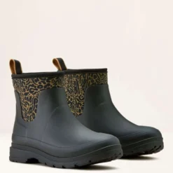 Ariat Regenlaarzen Kelmarsh Shortie Dames Black/Ocelot Print