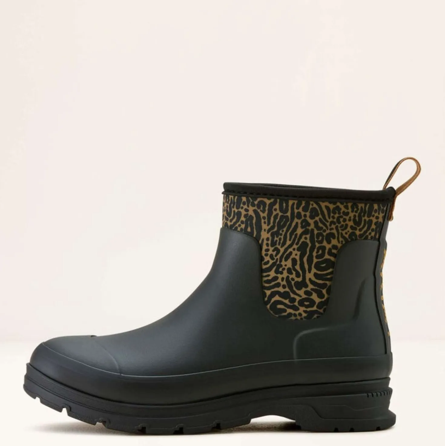 Ariat Regenlaarzen Kelmarsh Shortie Dames Black/Ocelot Print