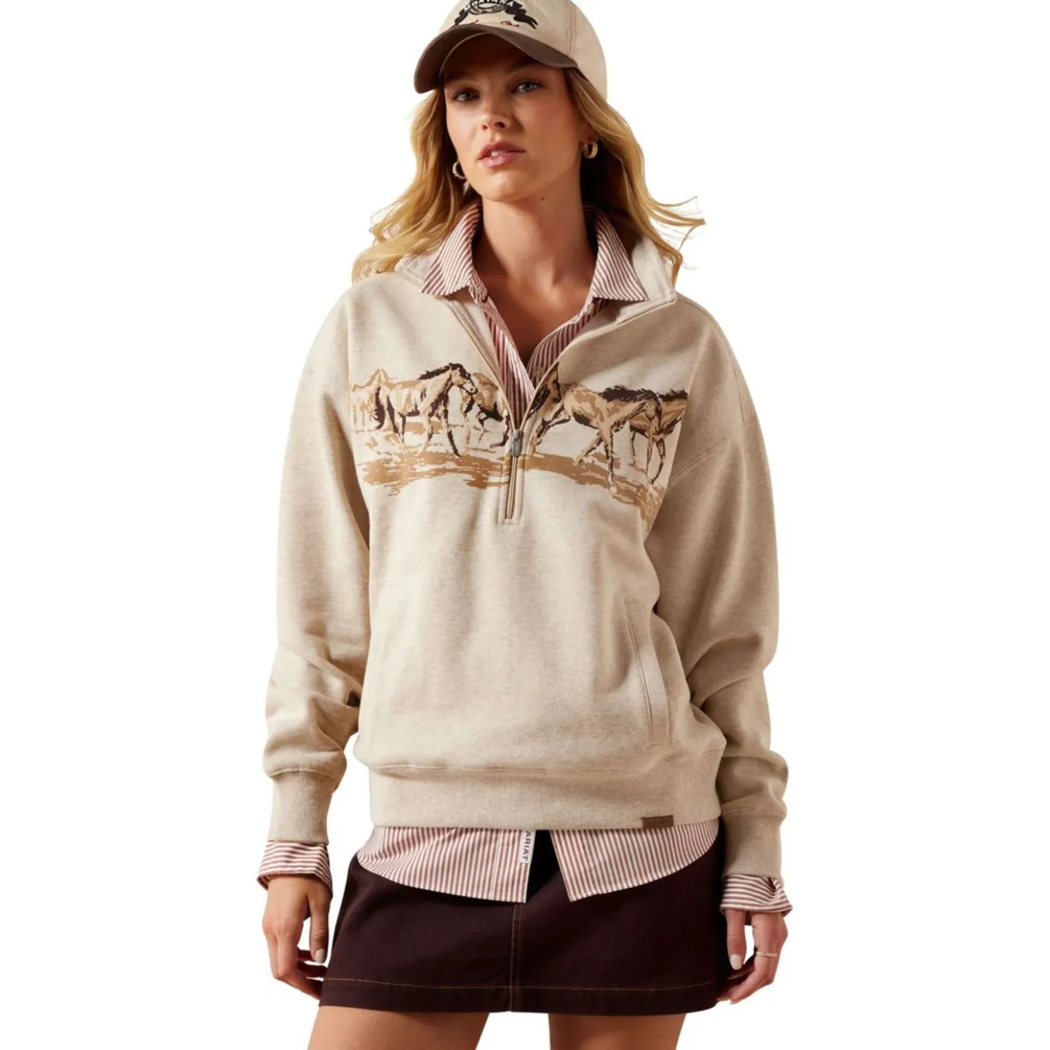 Ariat Sweater Running Wild Dames Oatmeal