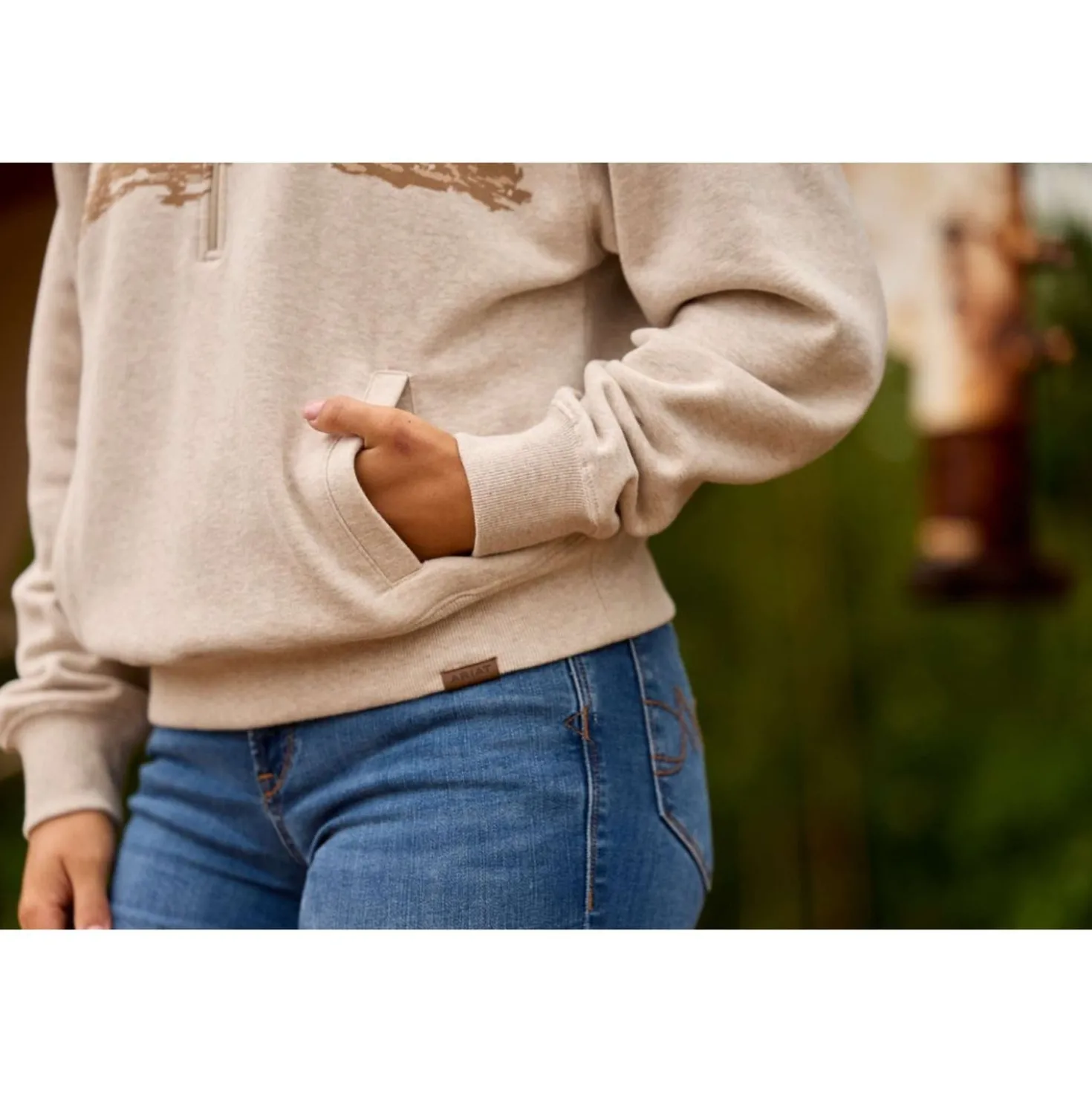 Ariat Sweater Running Wild Dames Oatmeal