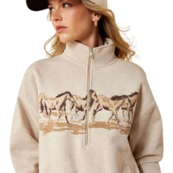 Ariat Sweater Running Wild Dames Oatmeal