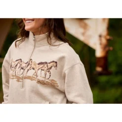 Ariat Sweater Running Wild Dames Oatmeal