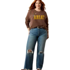 Ariat Trui Essential Crew Dames Chicory Coffee