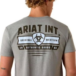 Ariat T-Shirt Banner Badge Heren Grijs