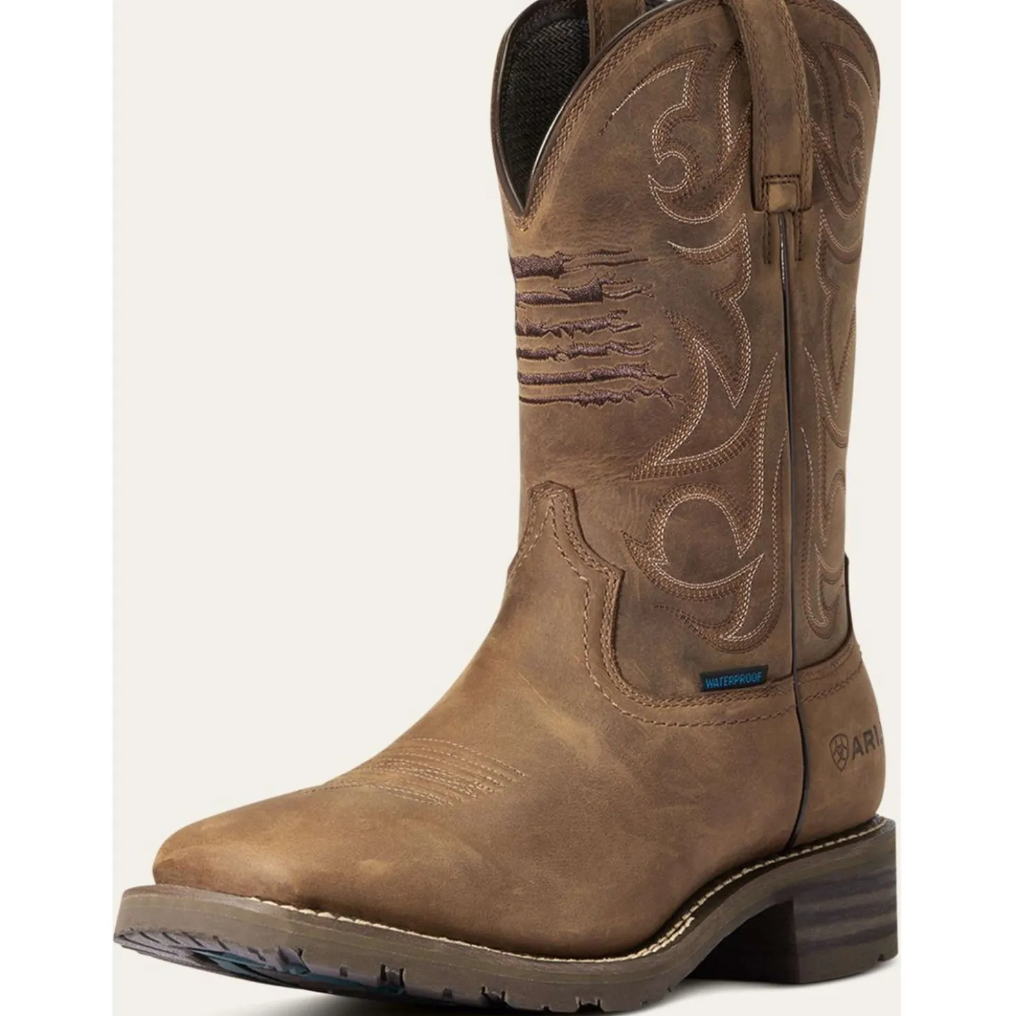 Ariat Western Boots Hybrid Patriot H2O Heren Distressed Brown