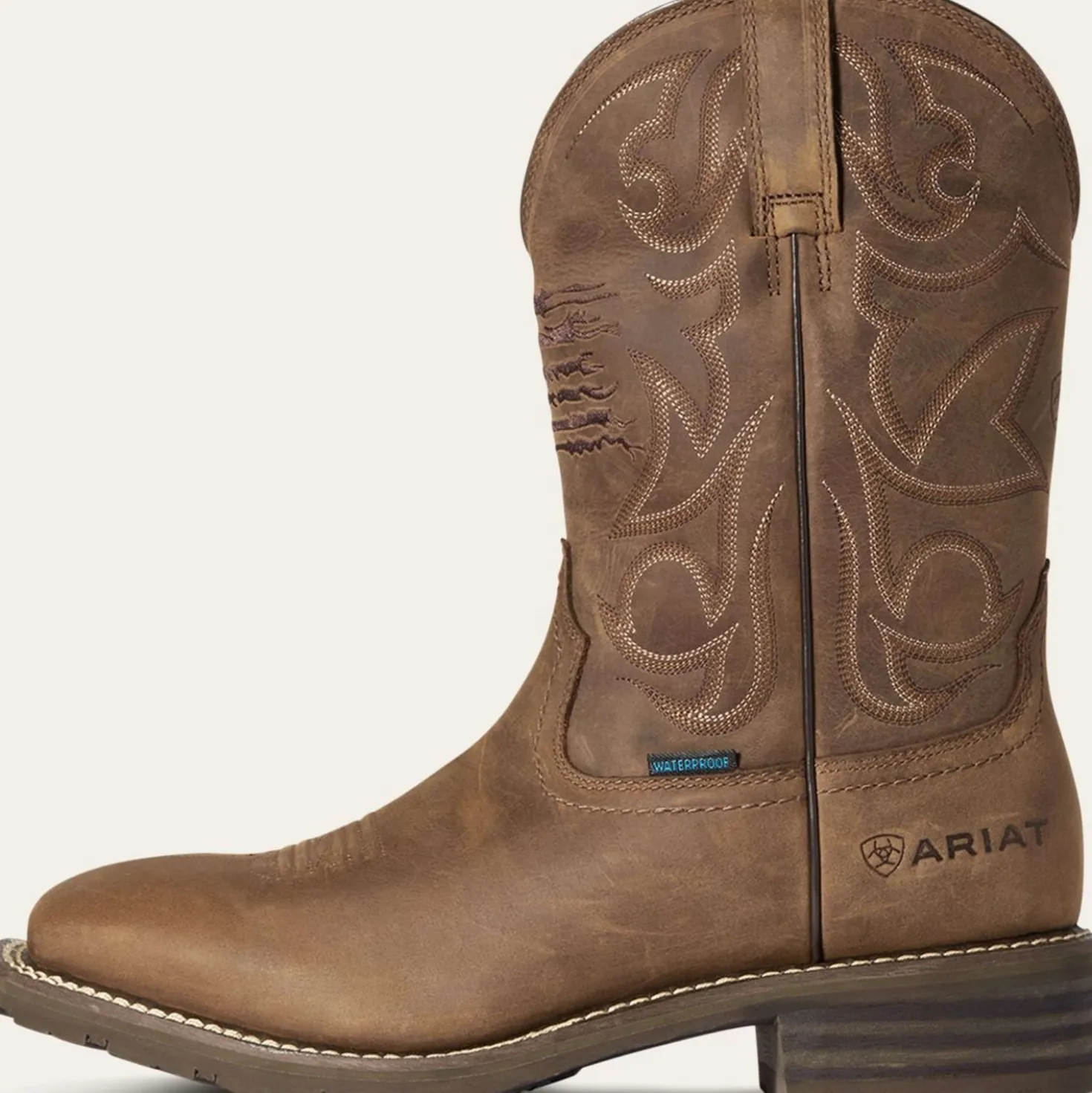 Ariat Western Boots Hybrid Patriot H2O Heren Distressed Brown