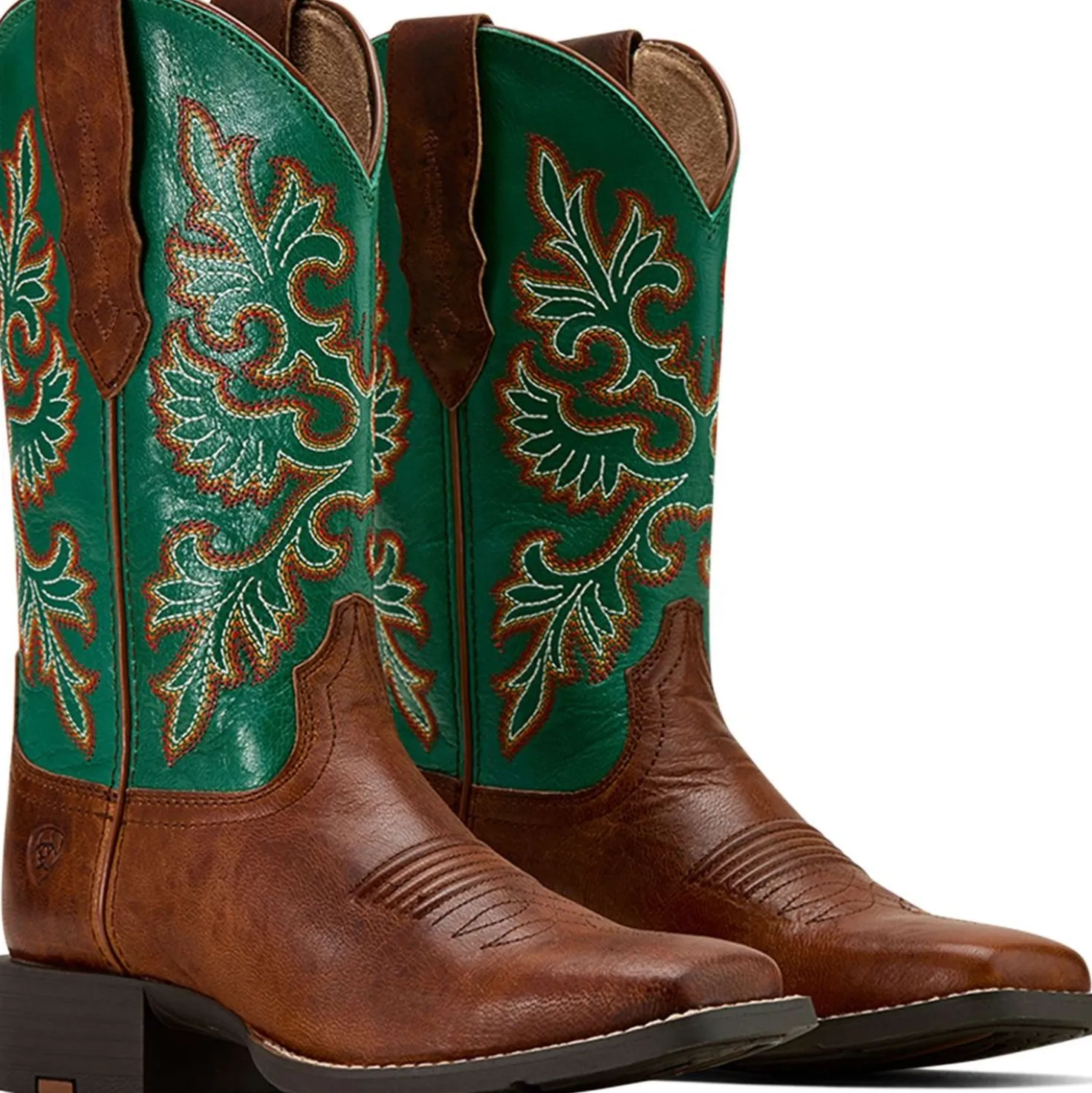 Ariat Westernlaarzen Round Up Stretchfit Dames Arizona Brown/Aged Jade