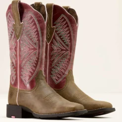 Ariat Westernlaarzen Round Up Ruidoso Dames Brown Bomber/Dusty Rose