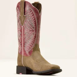 Ariat Westernlaarzen Round Up Ruidoso Dames Brown Bomber/Dusty Rose