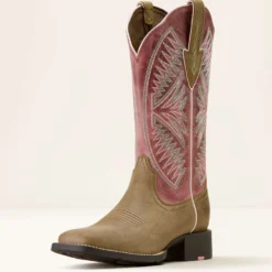 Ariat Westernlaarzen Round Up Ruidoso Dames Brown Bomber/Dusty Rose