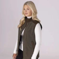 Aubrion by Shires Bodywarmer Heritage Fleece Donker Olijf