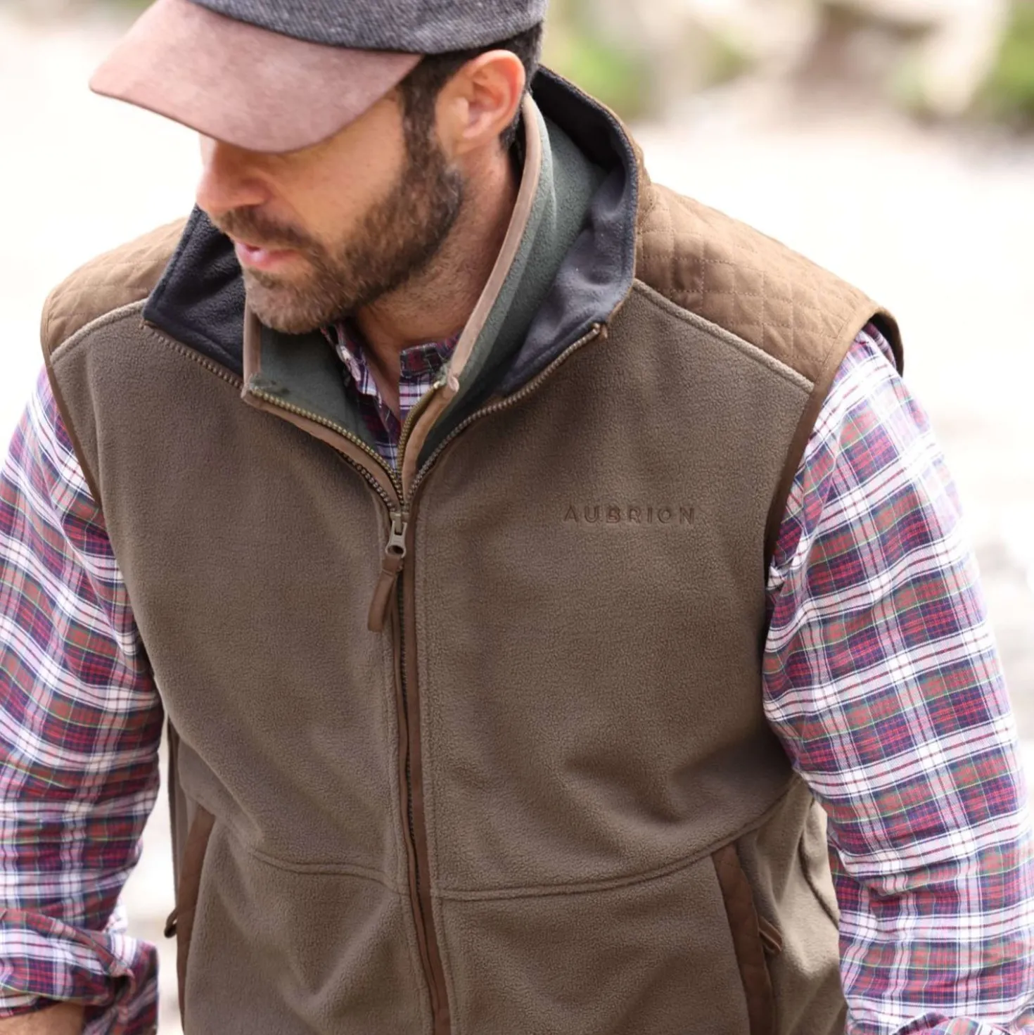 Aubrion by Shires Bodywarmer Heritage Fleece Donker Olijf