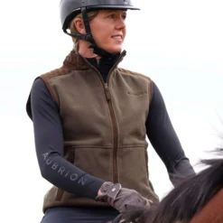 Aubrion by Shires Bodywarmer Heritage Fleece Donker Olijf