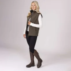 Aubrion by Shires Bodywarmer Heritage Fleece Donker Olijf
