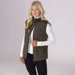 Aubrion by Shires Bodywarmer Heritage Fleece Donker Olijf