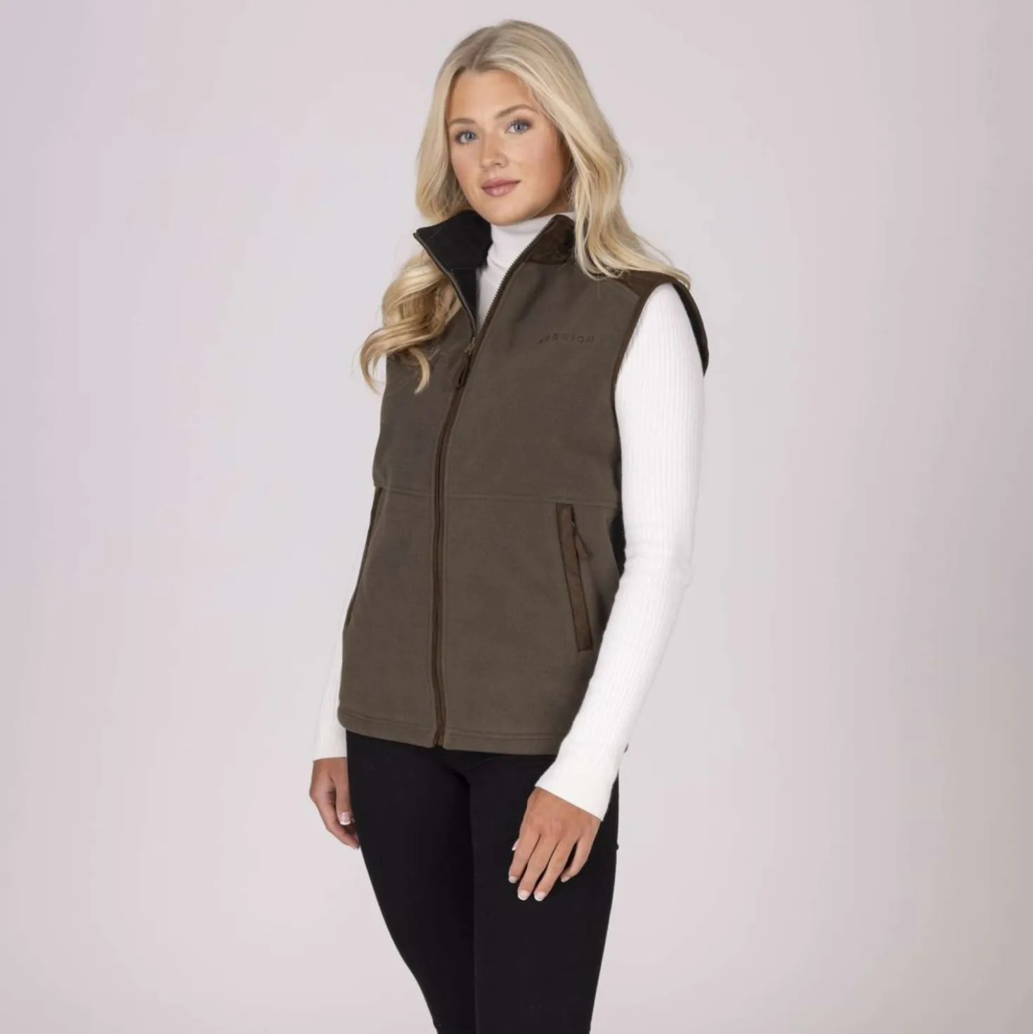 Aubrion by Shires Bodywarmer Heritage Fleece Donker Olijf
