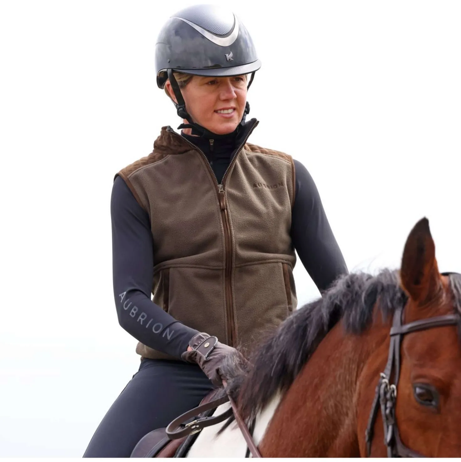 Aubrion by Shires Bodywarmer Heritage Fleece Donker Olijf