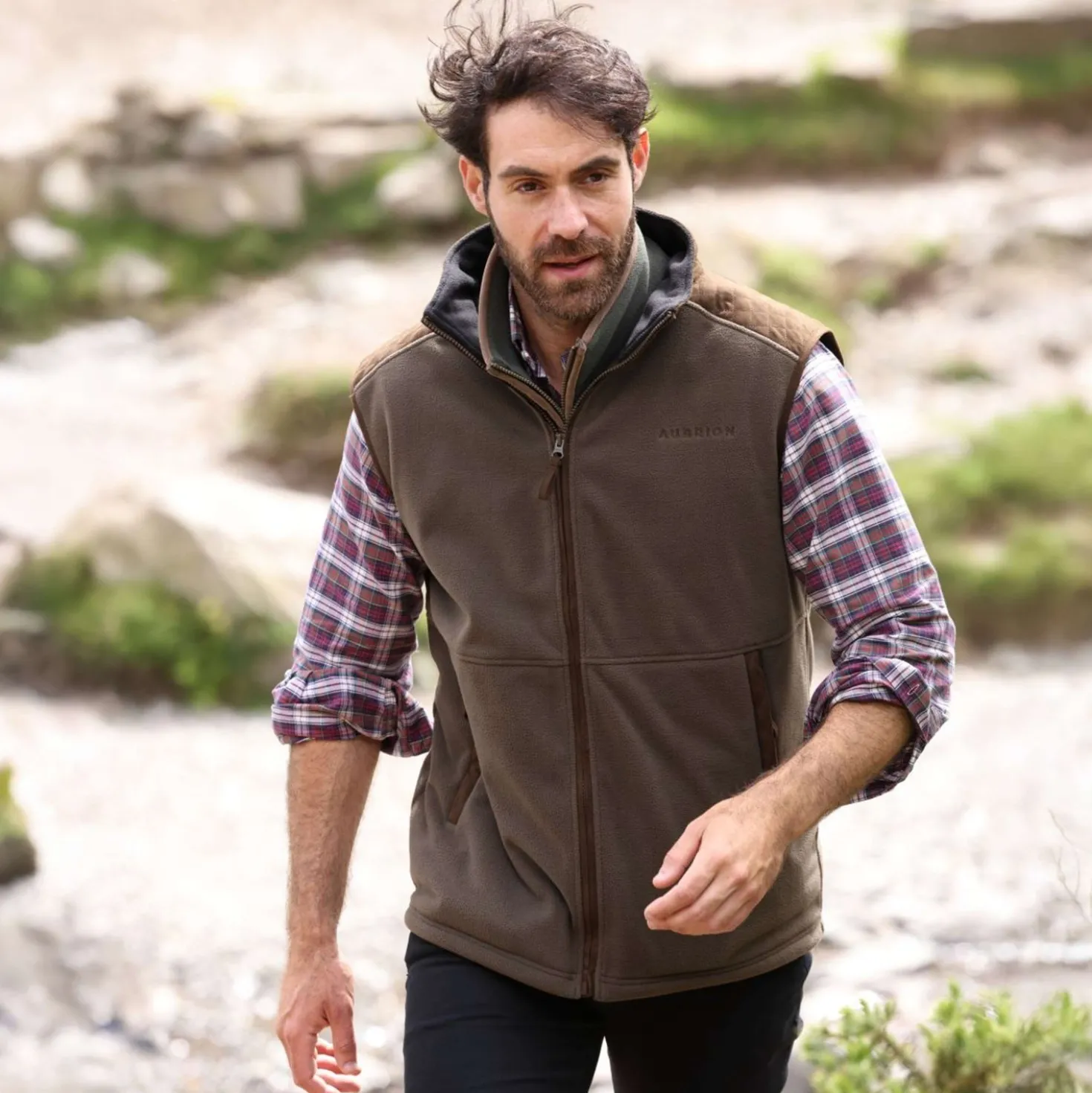 Aubrion by Shires Bodywarmer Heritage Fleece Donker Olijf