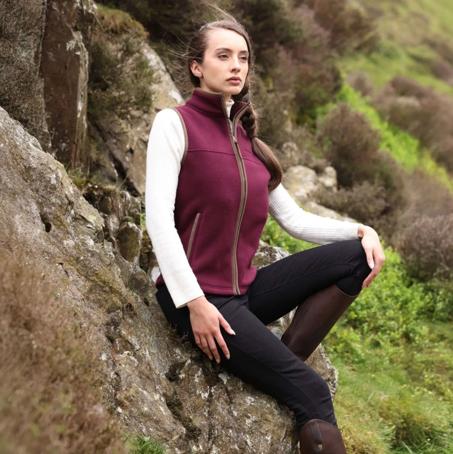 Aubrion by Shires Bodywarmer Original Fleece Maroon