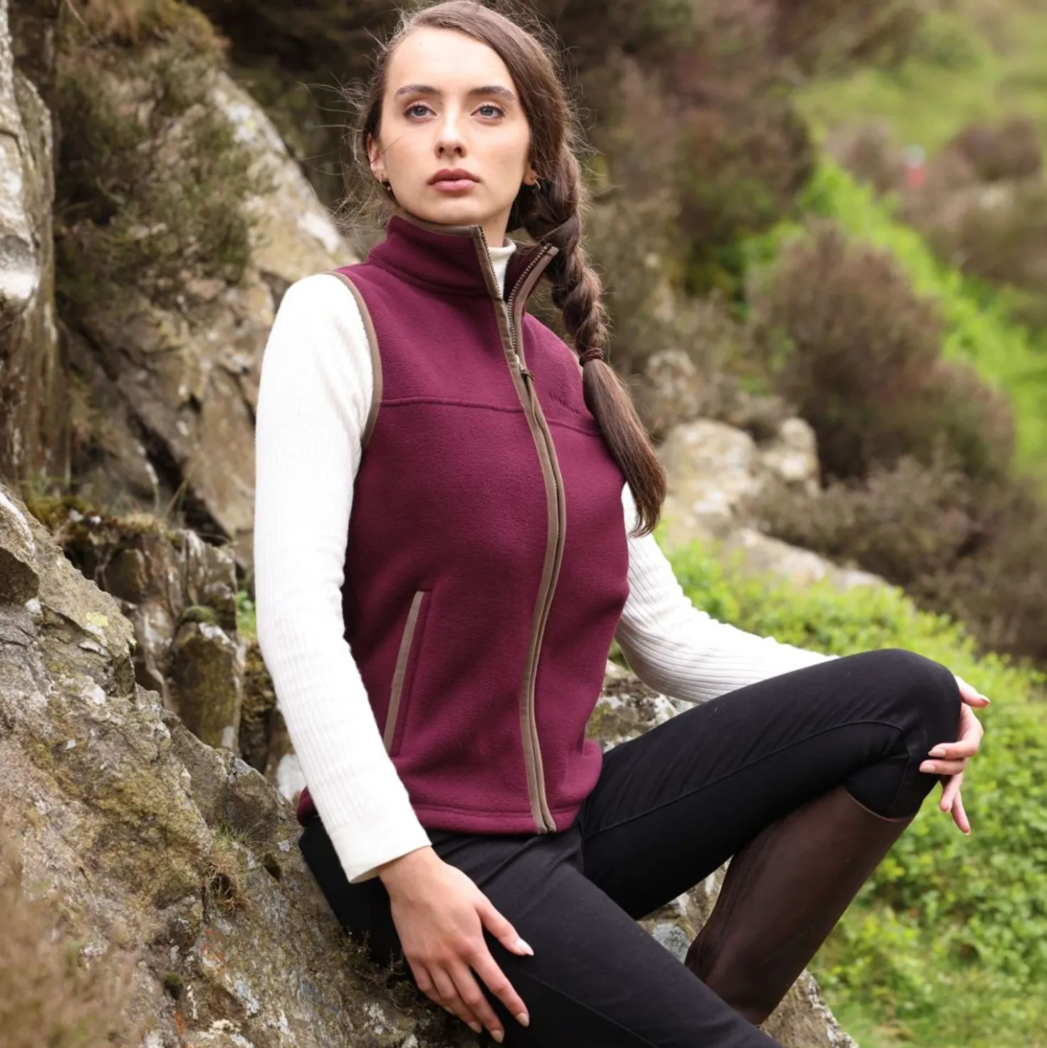 Aubrion by Shires Bodywarmer Original Fleece Maroon