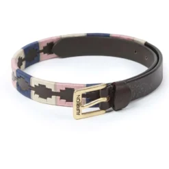 Aubrion by Shires Riem Skinny Polo Navy/Roze/Naturel