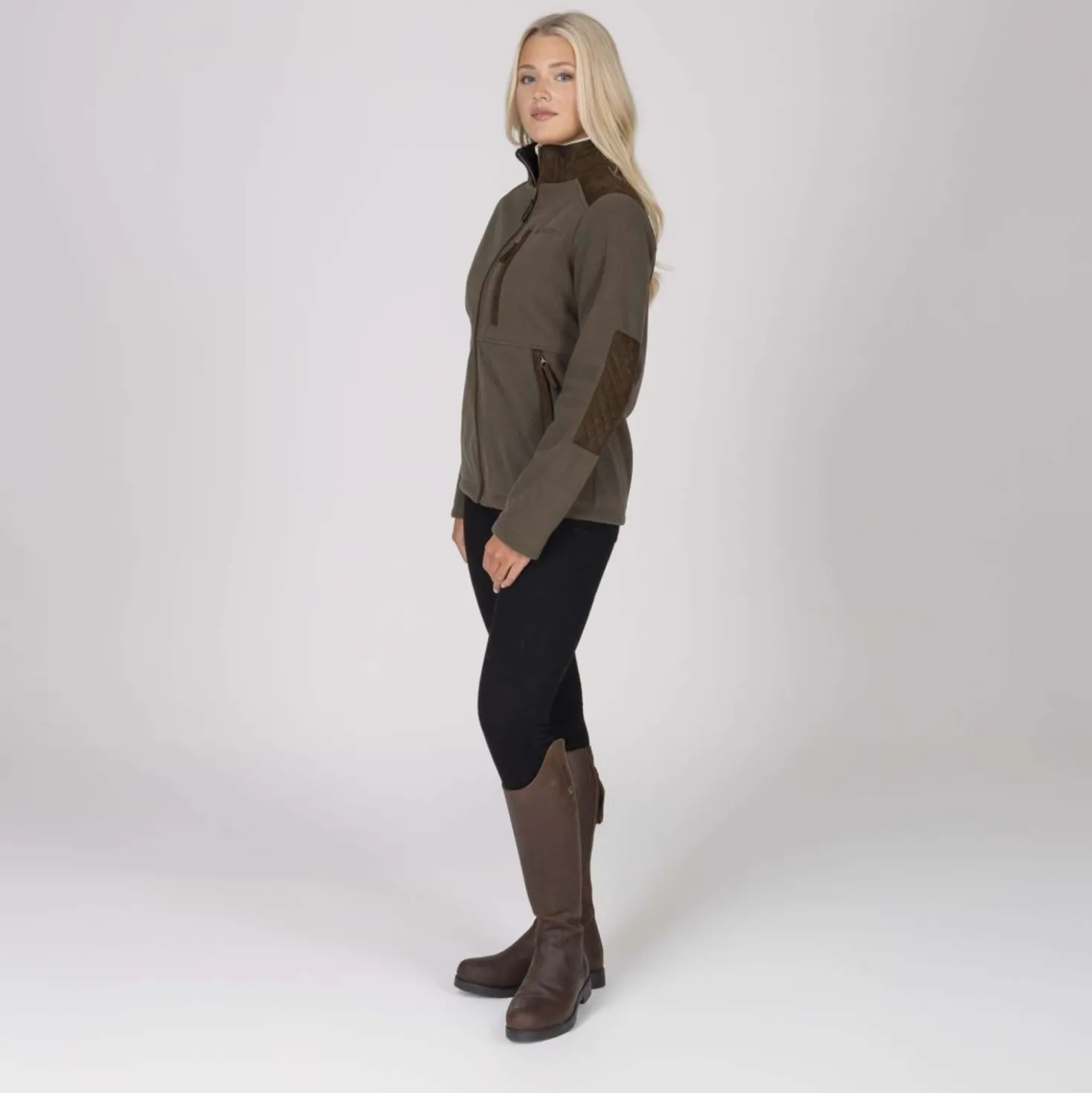 Aubrion by Shires Vest Heritage Fleece Donker Olijf
