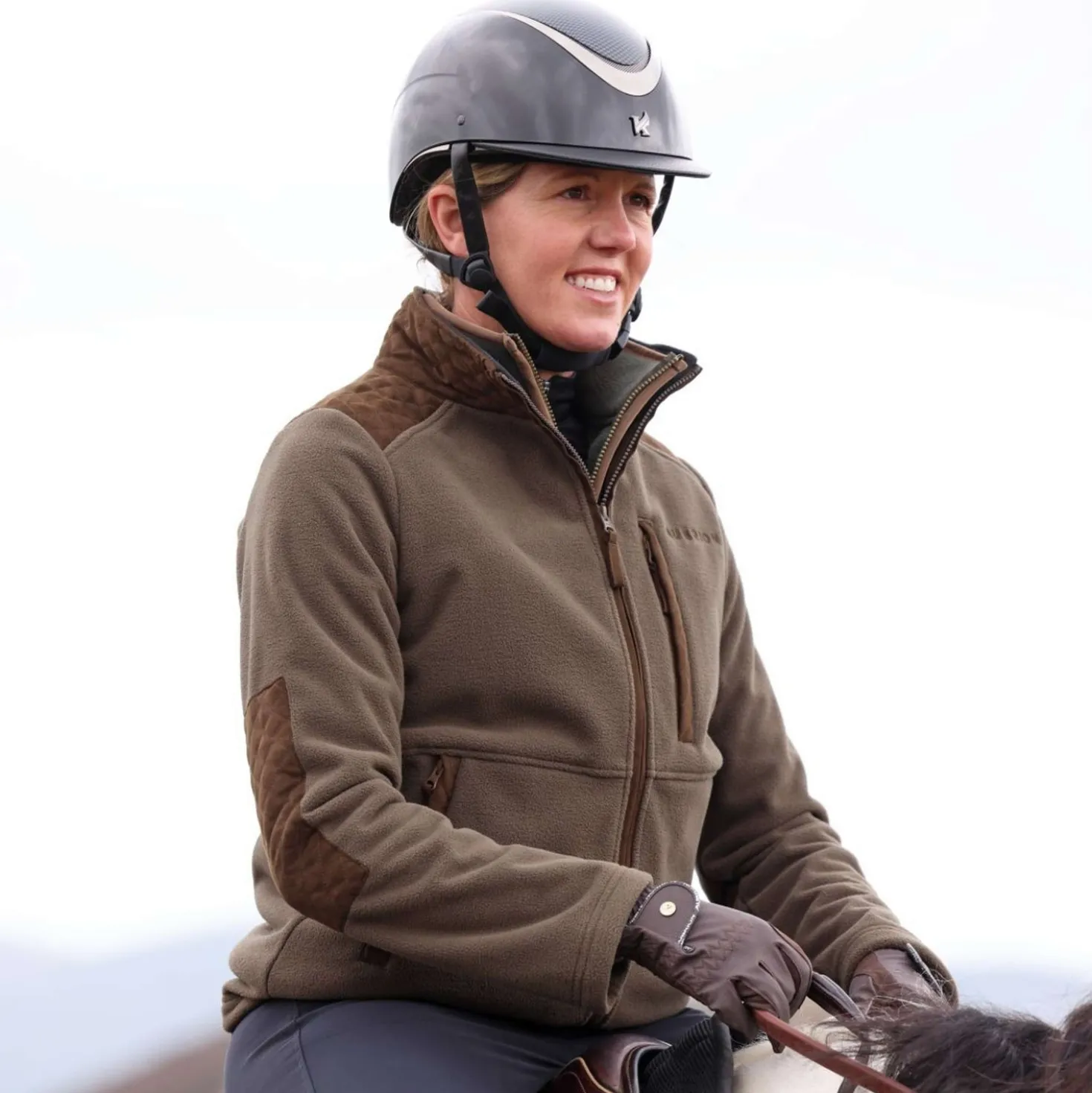Aubrion by Shires Vest Heritage Fleece Donker Olijf