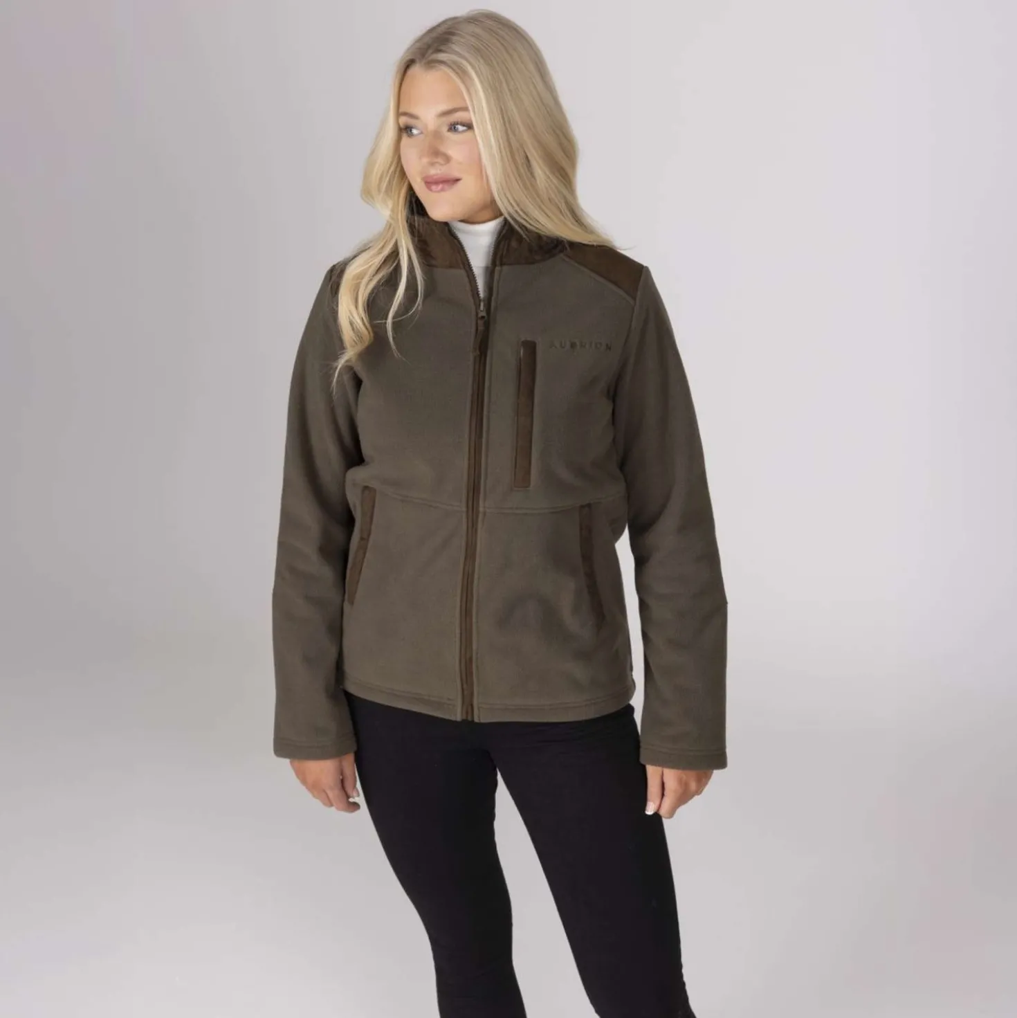 Aubrion by Shires Vest Heritage Fleece Donker Olijf