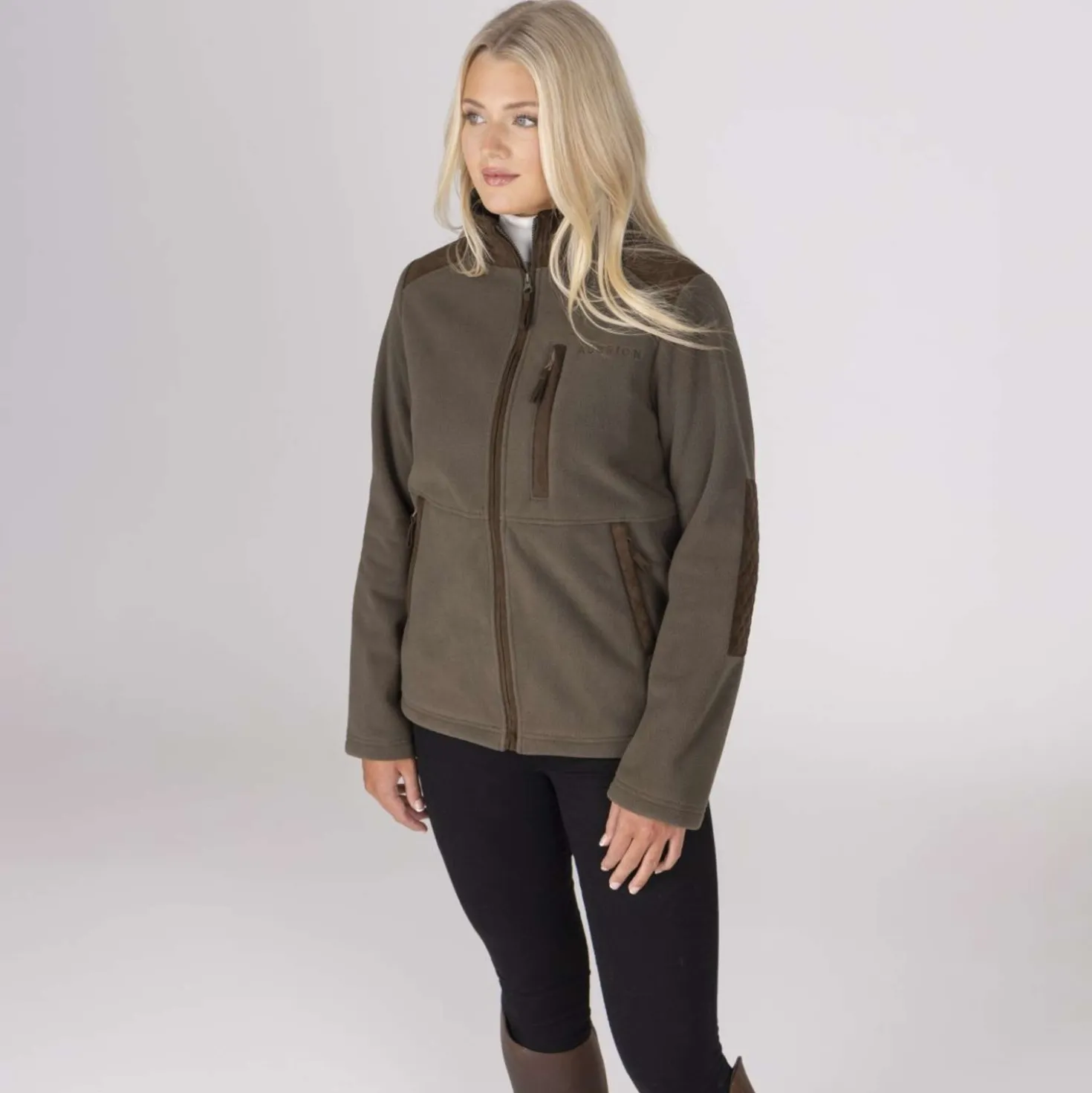 Aubrion by Shires Vest Heritage Fleece Donker Olijf