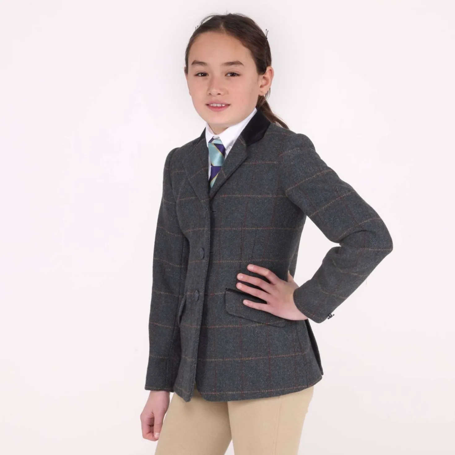 Aubrion by Shires Wedstrijdjasje Saratoga Kinderen Juniper Navy Check