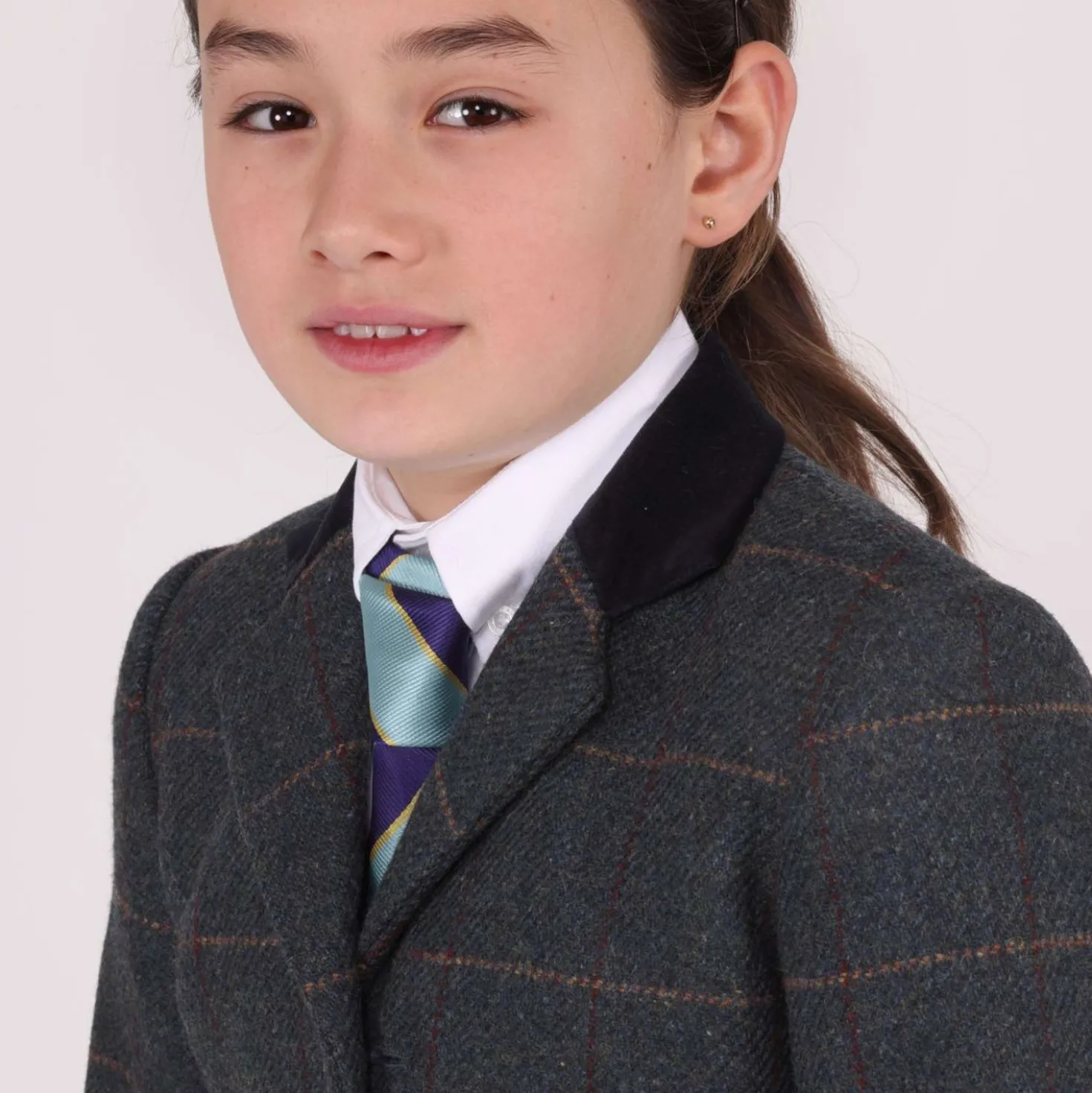 Aubrion by Shires Wedstrijdjasje Saratoga Kinderen Juniper Navy Check