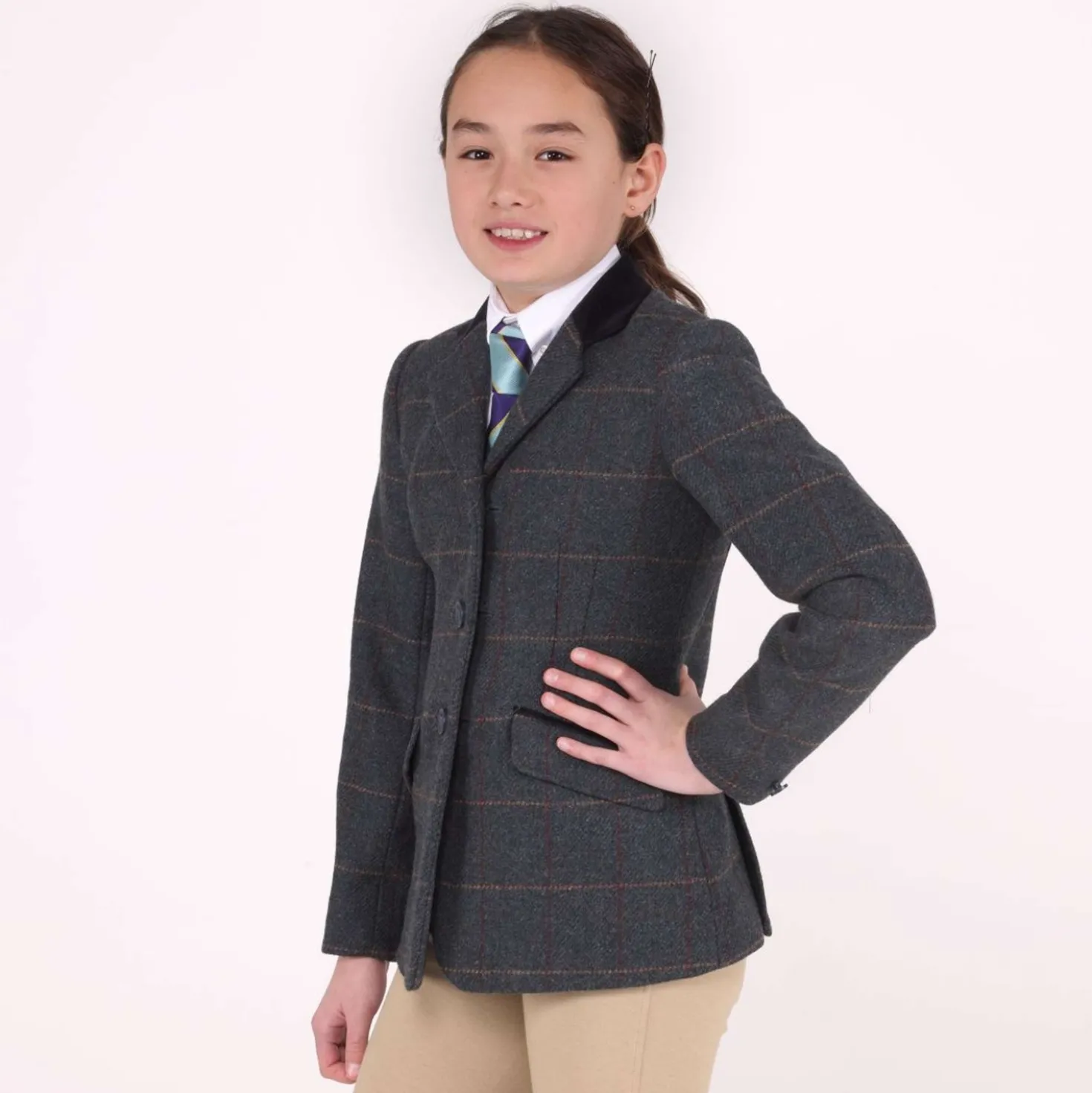 Aubrion by Shires Wedstrijdjasje Saratoga Kinderen Juniper Navy Check