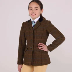 Aubrion by Shires Wedstrijdjasje Saratoga Kinderen Oak Brown Check