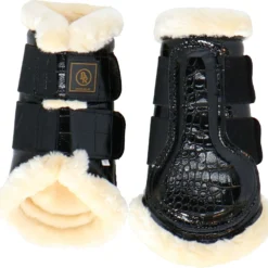 BR Beenbeschermers Majestic Lacquer Sheepskin Zwart