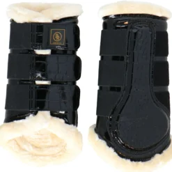 BR Beenbeschermers Majestic Lacquer Sheepskin Zwart