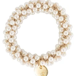 BR Haarelastiek Beads set/2 White Pearl