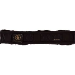 BR Hoofdriembeschermer Schapenvacht 32cm Zwart/Zwart