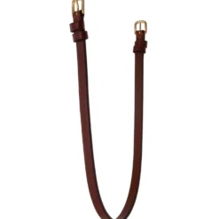 BR Keelriem met 2 Ronde Gespen Tobacco/Koper