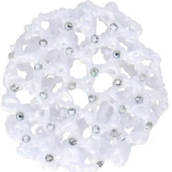 BR Knotnet met Grote Masen en Diamantstenen Wit