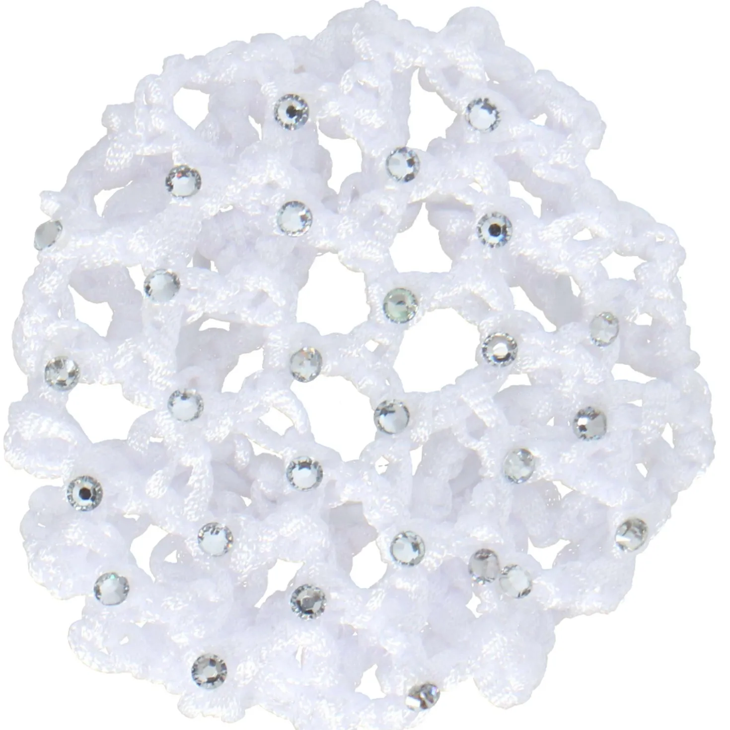 BR Knotnet met Grote Masen en Diamantstenen Wit