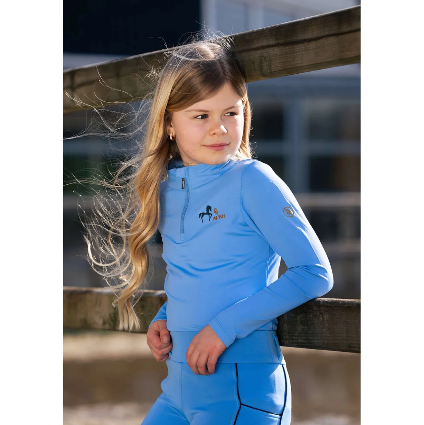 BR Shirt Zip-up Mini Horse Little Blue