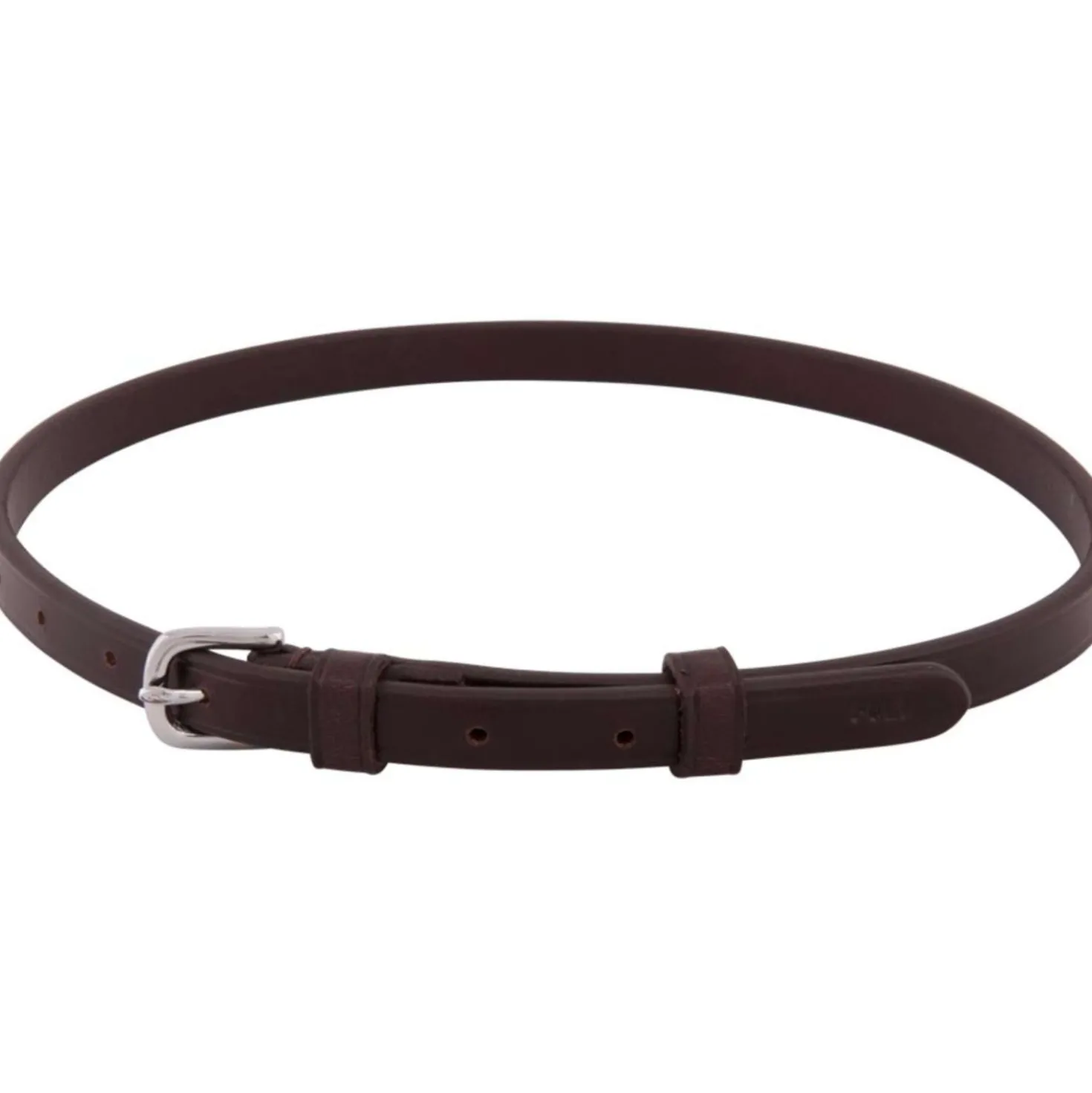 BR Sperriem met Ronde Gesp Bruin/Zilver