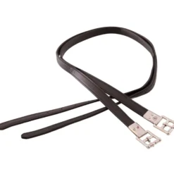 BR Stijgbeugelriemen Leather Feel RVS Plaatgespen Zwart