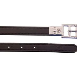 BR Stijgbeugelriemen Leather Feel RVS Plaatgespen Zwart
