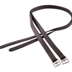 BR Stijgbeugelriemen Leer Nylon Soft RVS Gespen Zwart